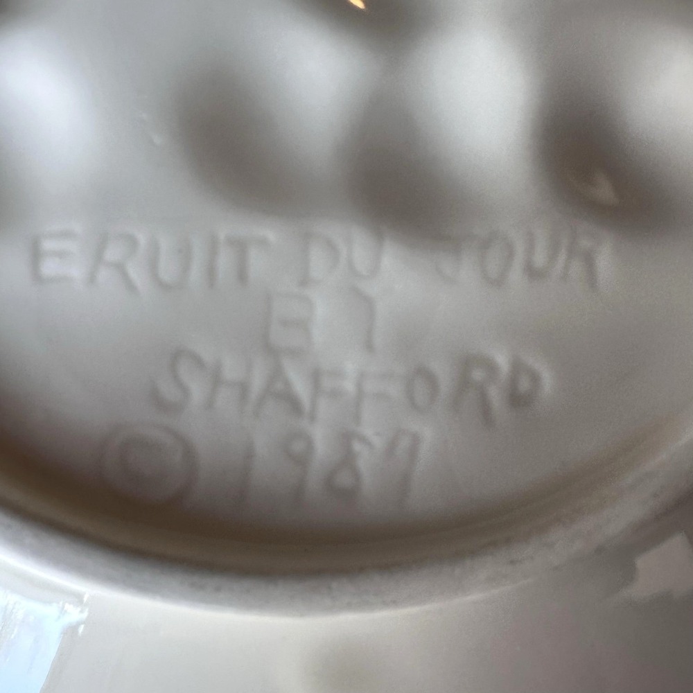 Erik Van Horn Fruit du Jour Plates Set of 6 Shafford Majolica 1987 Vintage - Picture 9 of 10